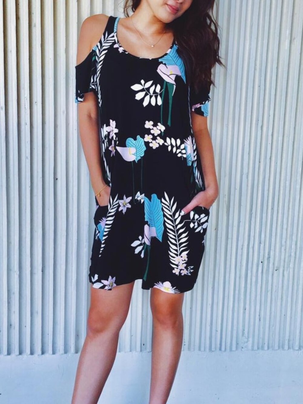 Fighting Eel Ava Sky black cold shoulder dress cannes sz XS